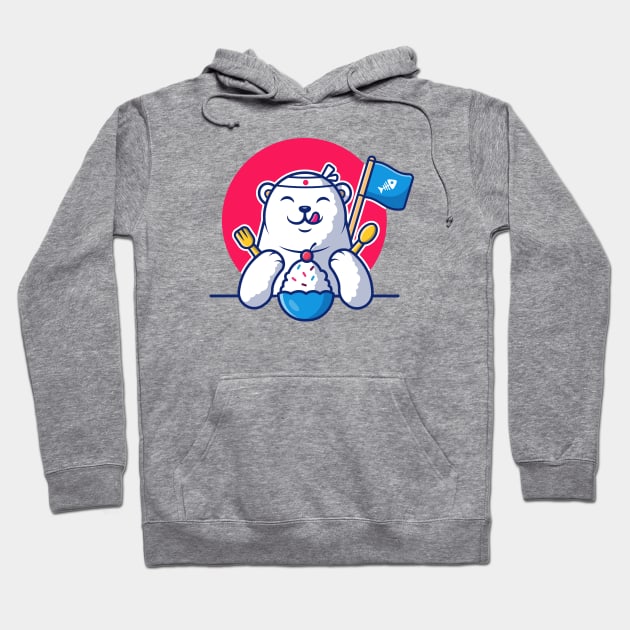 Cute polar bear eating ice cream Hoodie by Catalyst Labs